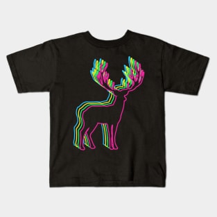 Deer 80s Neon Kids T-Shirt